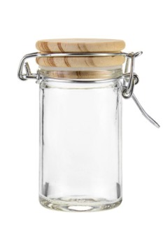 Bügelglas mit Holzdeckel